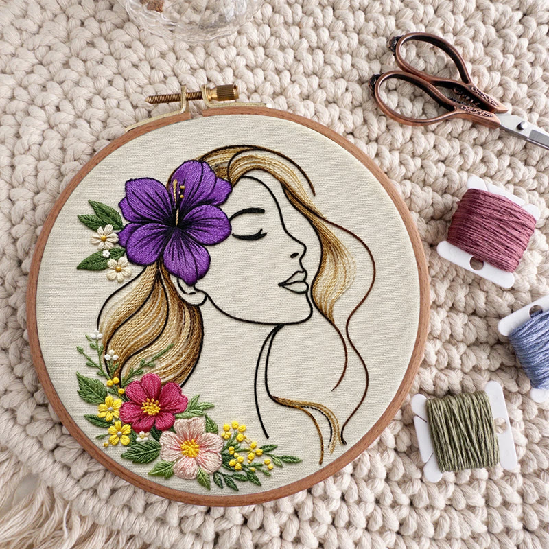 Rubbyoo Embroidery Kit - Gorgeous Woman | Modern Stitch Patten | Perfect Gift For Her - image 6
