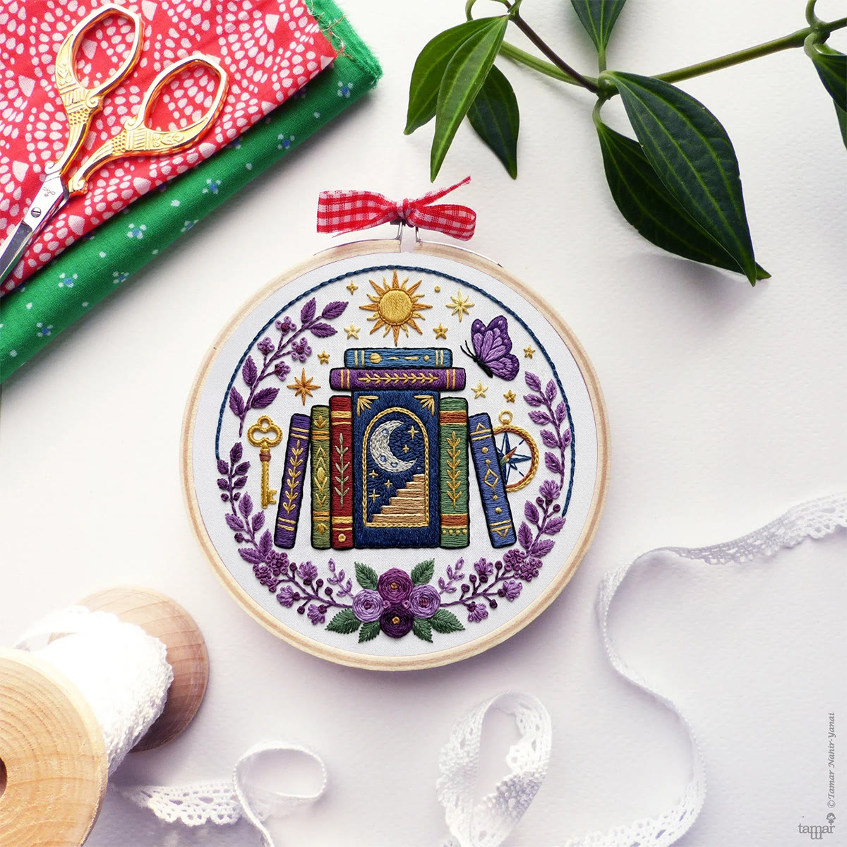 Rubbyoo Embroidery Kit - Celestial Books | Special DIY Bookshelf Decor | Handmade Gift For Book Lover - image 8