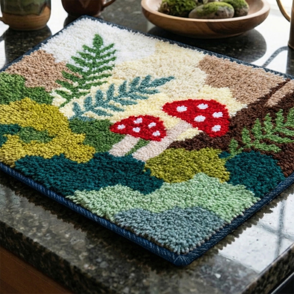 Rubbyoo Latch Hook Rug Kit - Moss Plant | Aesthetic Floor Mat | Vintage Handmade Art  - image 7