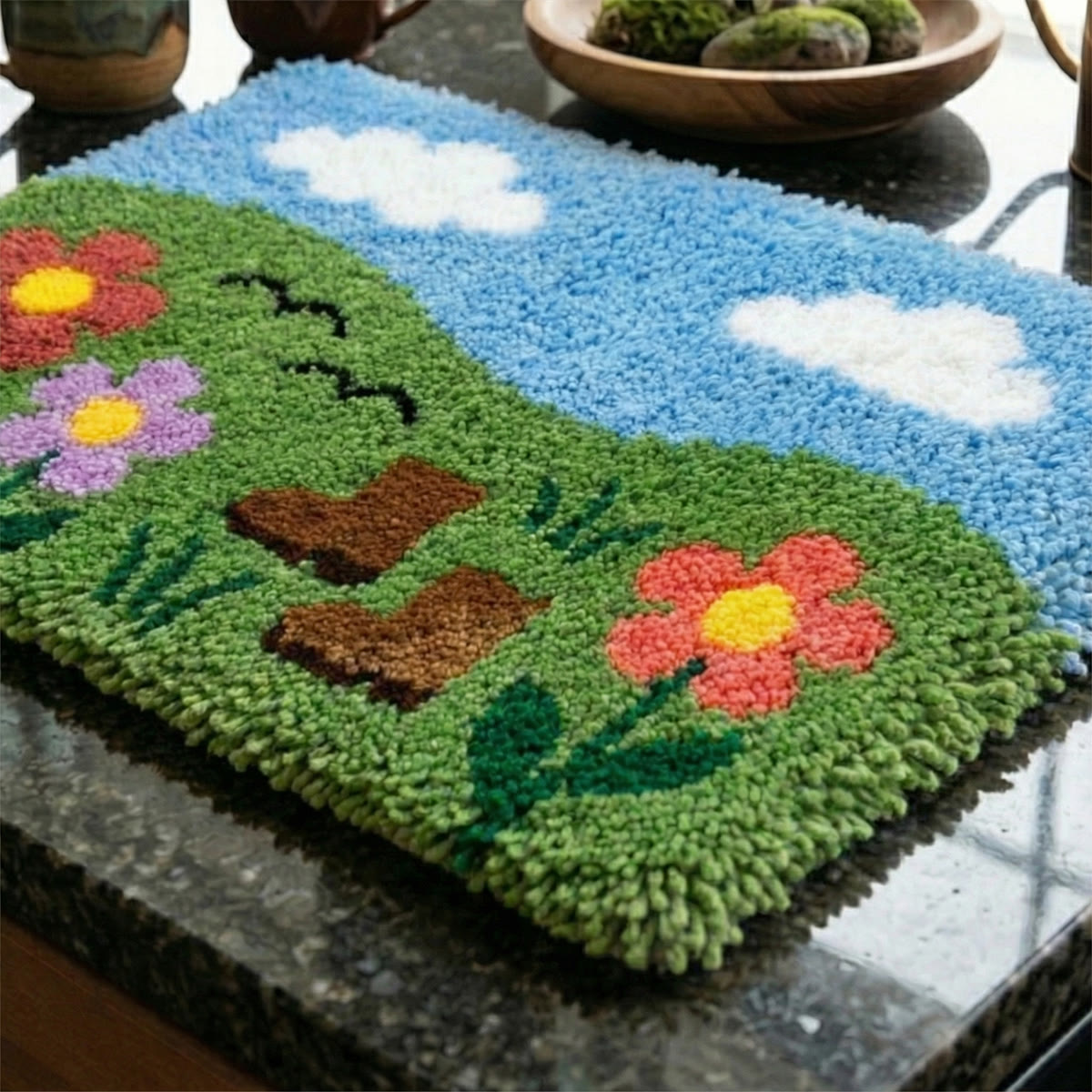 Rubbyoo Latch Hook Rug Kit - Spring Picnic | Unique Accent Rug | Perfect Gift For Mom  - image 4