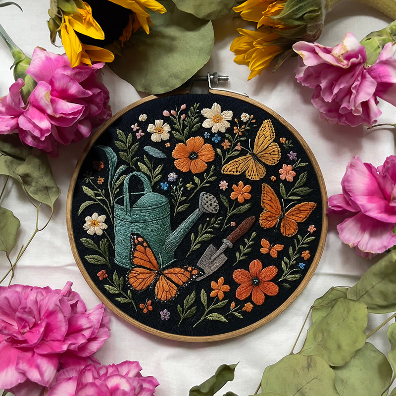 Rubbyoo Embroidery Kit - Plants And Butterfly | Diy Aesthetic Needlework Gift | Stunning Wall Decor  - image 5