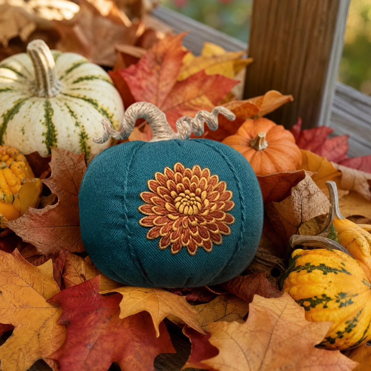 Rubbyoo Halloween Pumpkin Embroidery Kit -  Floral Song | Easy-to-do Hallowmas Style Decor | Elegant Flowers Vibe Gift For Her - image 8