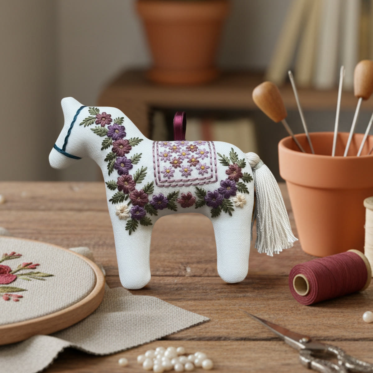 Rubbyoo Horse Embroidery Kit - Little Flower | Handmade Craft For Her | Diy Car Accessories - image 5