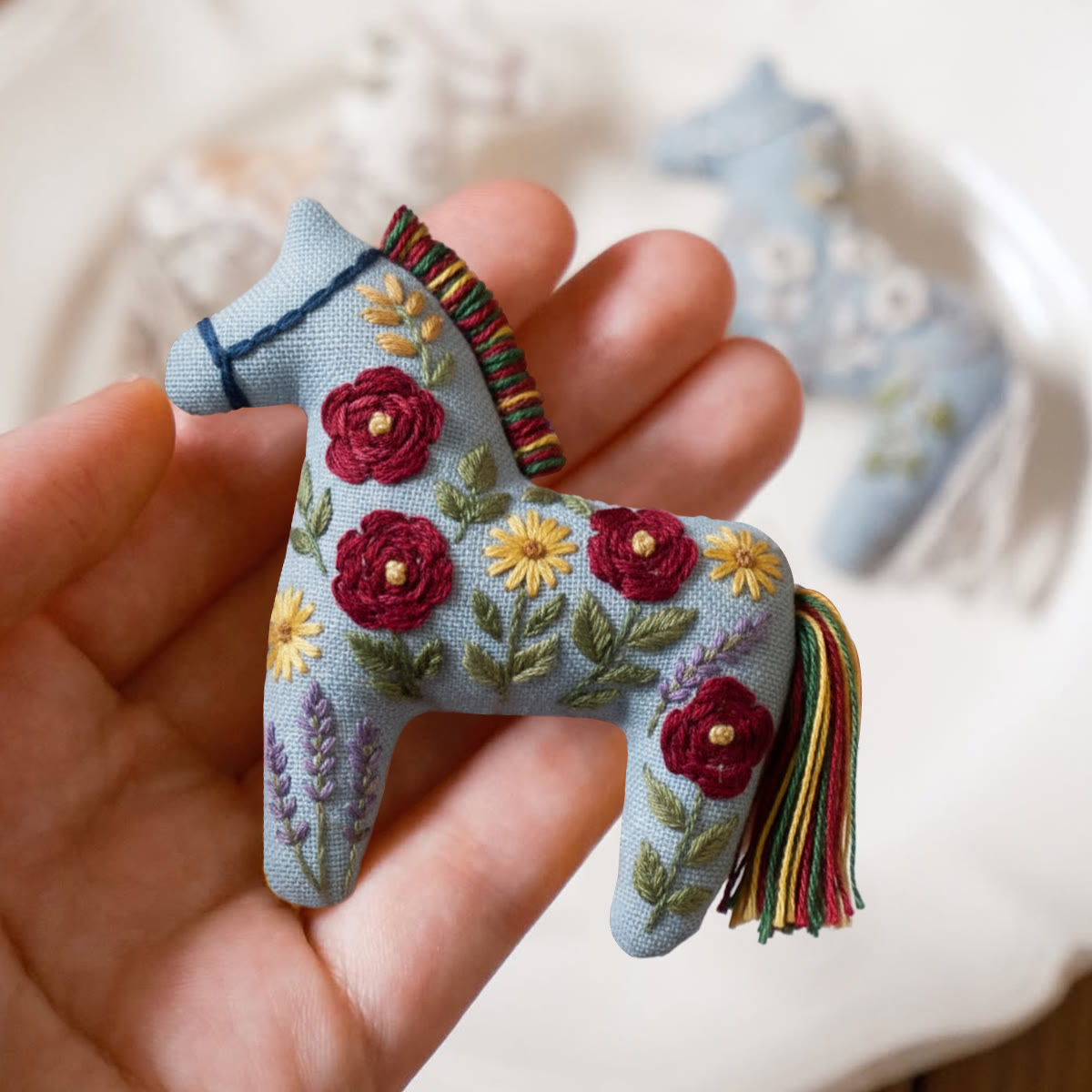 Rubbyoo Horse Embroidery Kit - Red Rose | Diy Floral Hanging | Nice Gift Idea  - image 8