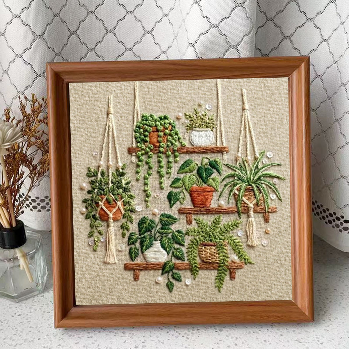 Rubbyoo Embroidery Kit - Potted Plant | Intricate Textured Botanical Collection  | Special Garden Theme Gift For Plant Lovers - Embroidery Kit Plus An Extra Frame - image 11