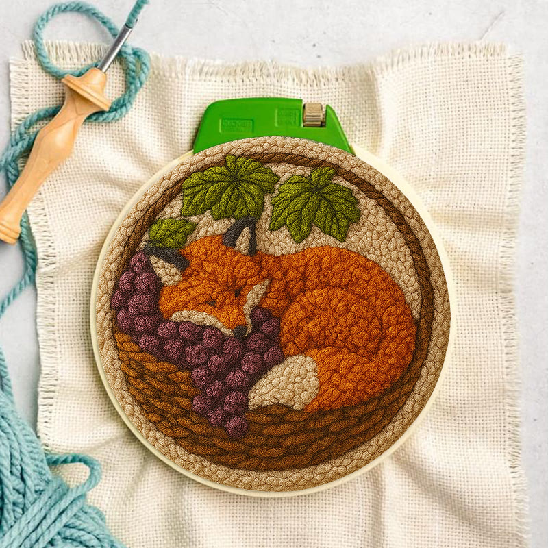 Sleeping Fox Punch Needle Kit - Diy Animal Coaster | Perfect For Home Decor - image 6