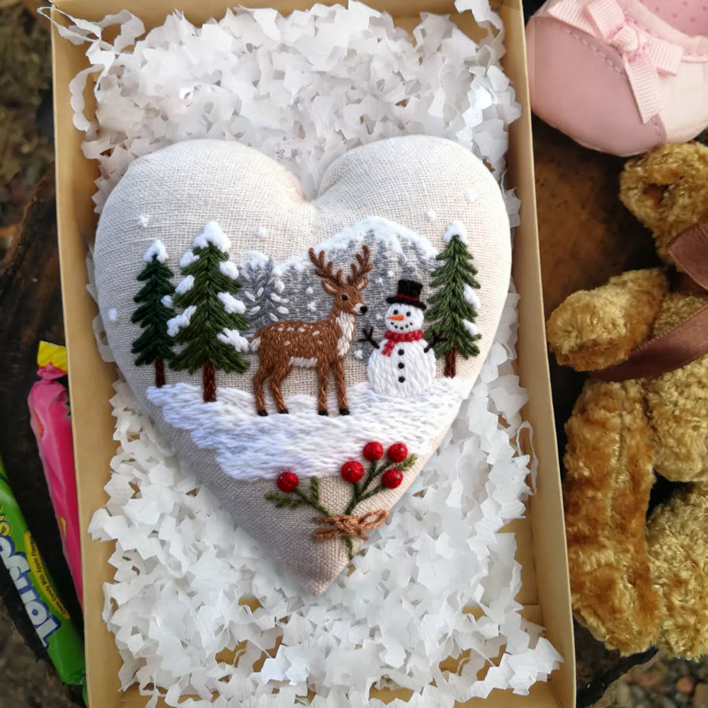 Rubbyoo Heart Embroidery Kit - Winter Forest | Christmas Snowy View | Handmade Needle Art  - image 5