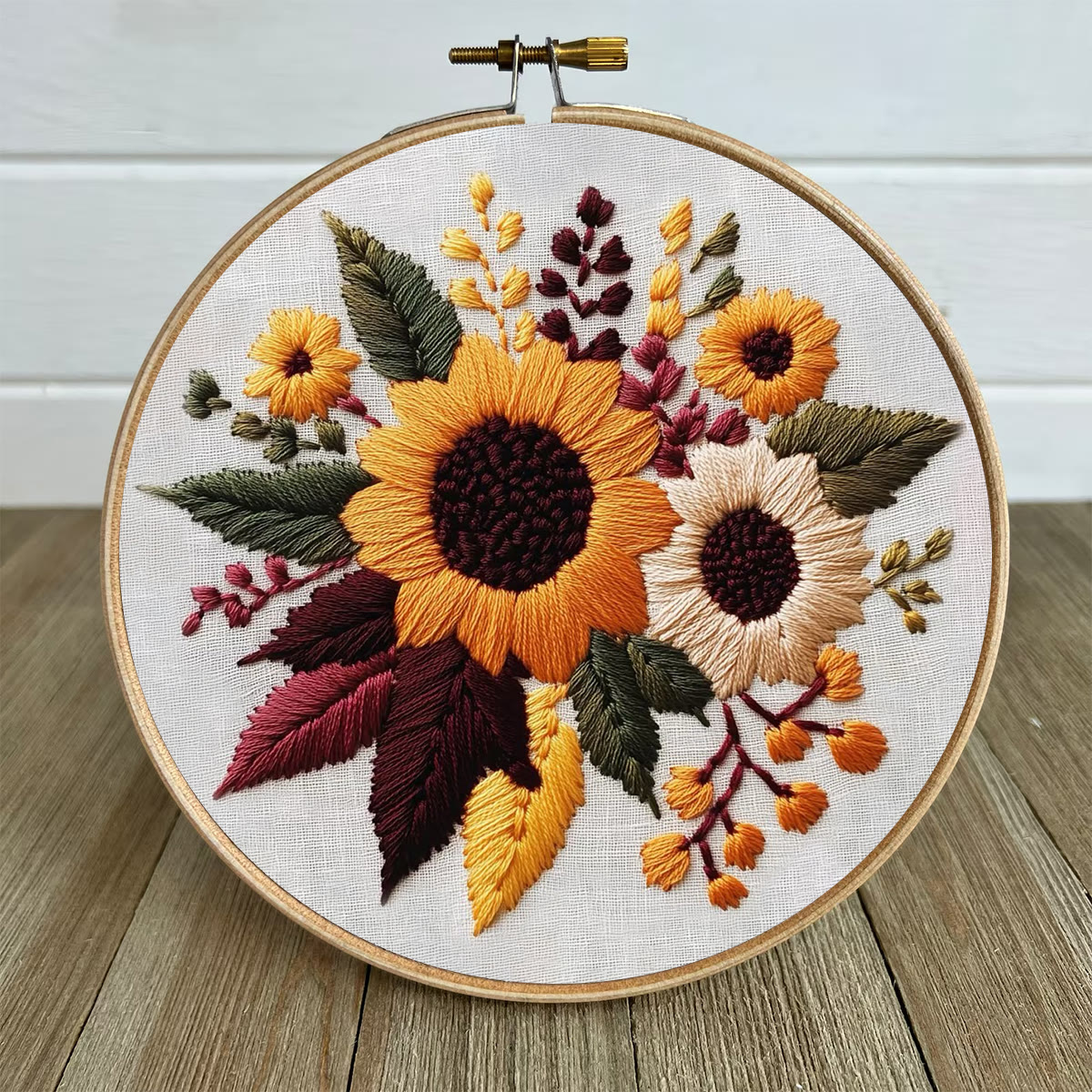 Rubbyoo Embroidery Kit- Sunflower Cluster| For Craft Lover Hand Stitch - image 5