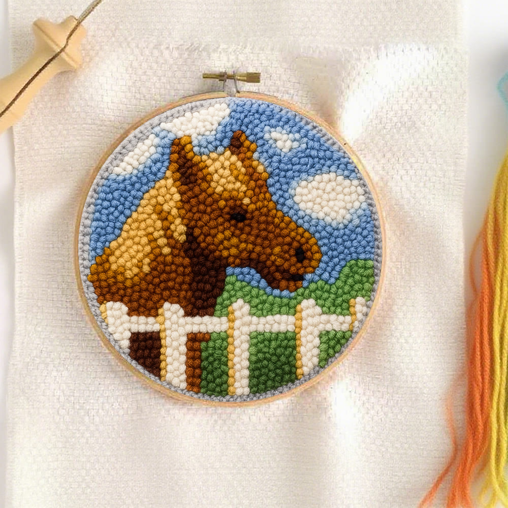 Horse Pasture Punch Needle Kit - Rustic Handcraft Gift |  Artisan-Crafted Art - image 8