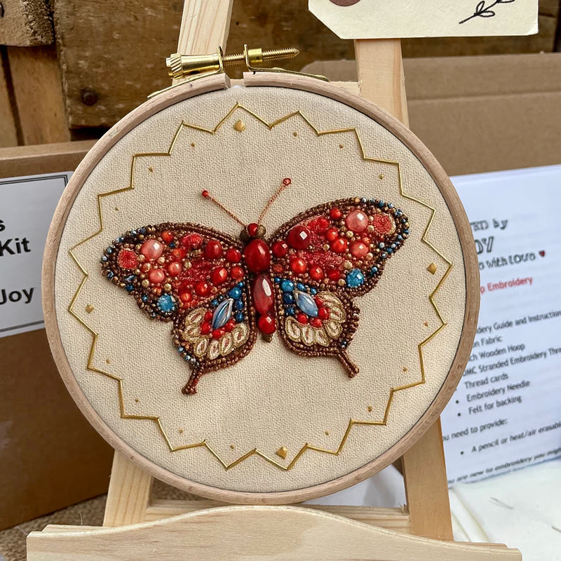 Rubbyoo Bead Embroidery Kit - Vibrant Butterfly | Diy Beginner Handicraft | Charming Home Decor - image 8