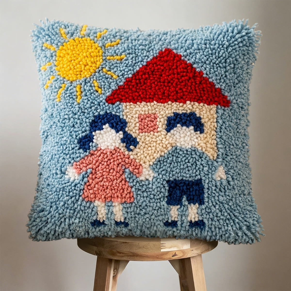 Rubbyoo Latch Hook Pillow Kit - Adorable Child | Diy Cushion Set | Unique Handmade Gift - image 7