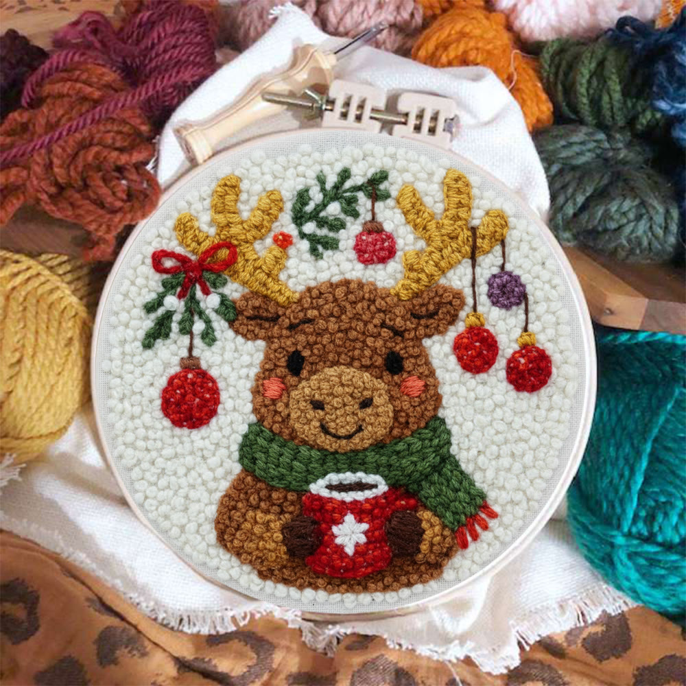 Cozy Christmas Moose Punch Needle – Embroidery Craft Set | Warm Winter Decor - image 7