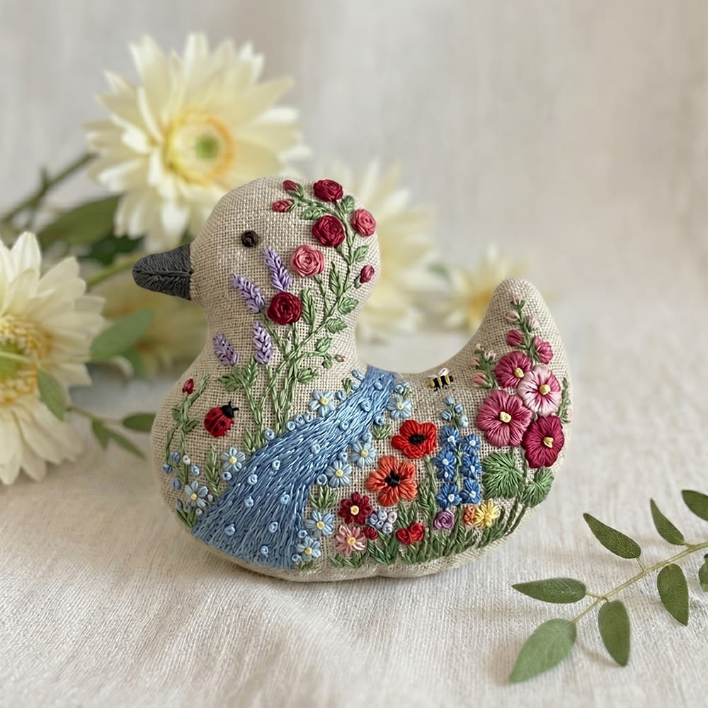 Rubbyoo Duck Embroidery Kit - Stream Rose Garden | Flowering Handmade Art | Gift For Mother - image 2