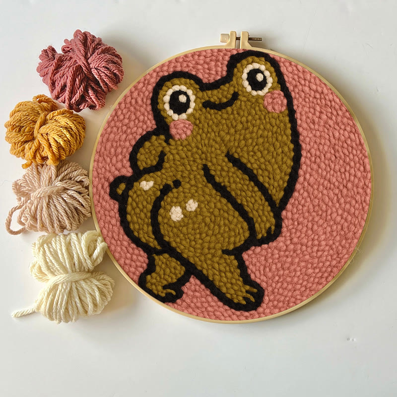  Cheeky Forg Punch Needle Kit - Cute Animal Decor | Handmade Art Craft  - image 8