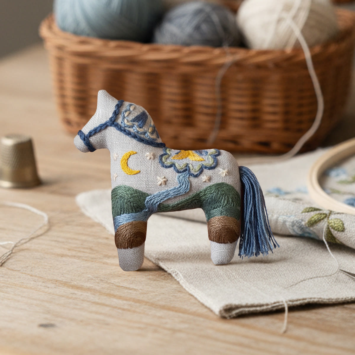 Rubbyoo Horse Embroidery Kit - Shining Night | Creative Landscape Craft | Diy Car Pendant - image 4