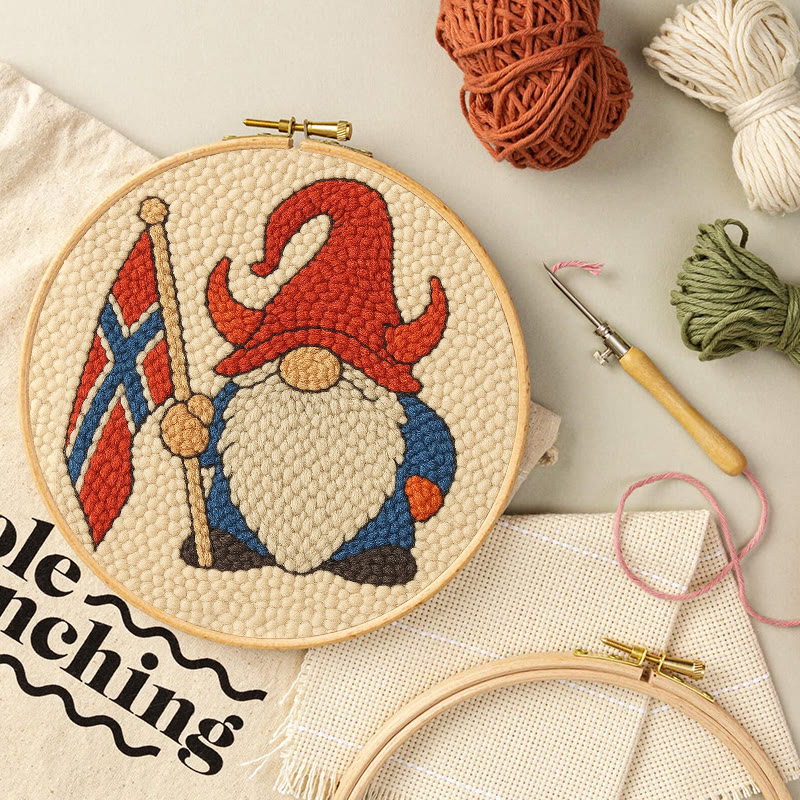 Patriot Gnome Punch Needle Kit - Diy Handmade Craft | Perfect Home Decor  - image 5