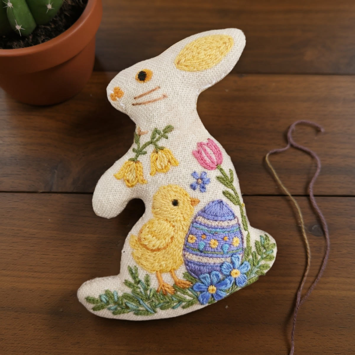 Rubbyoo Rabbit Embroidery Kit - Chick And Egg | Handmade Easter Decor | Lovely Bunny Craft  - image 4