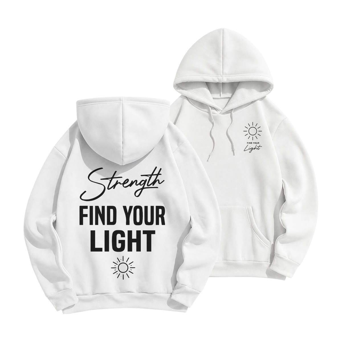 Rubbyoo Find Your Light Unisex Hoodie  - White - 2XL - image 7