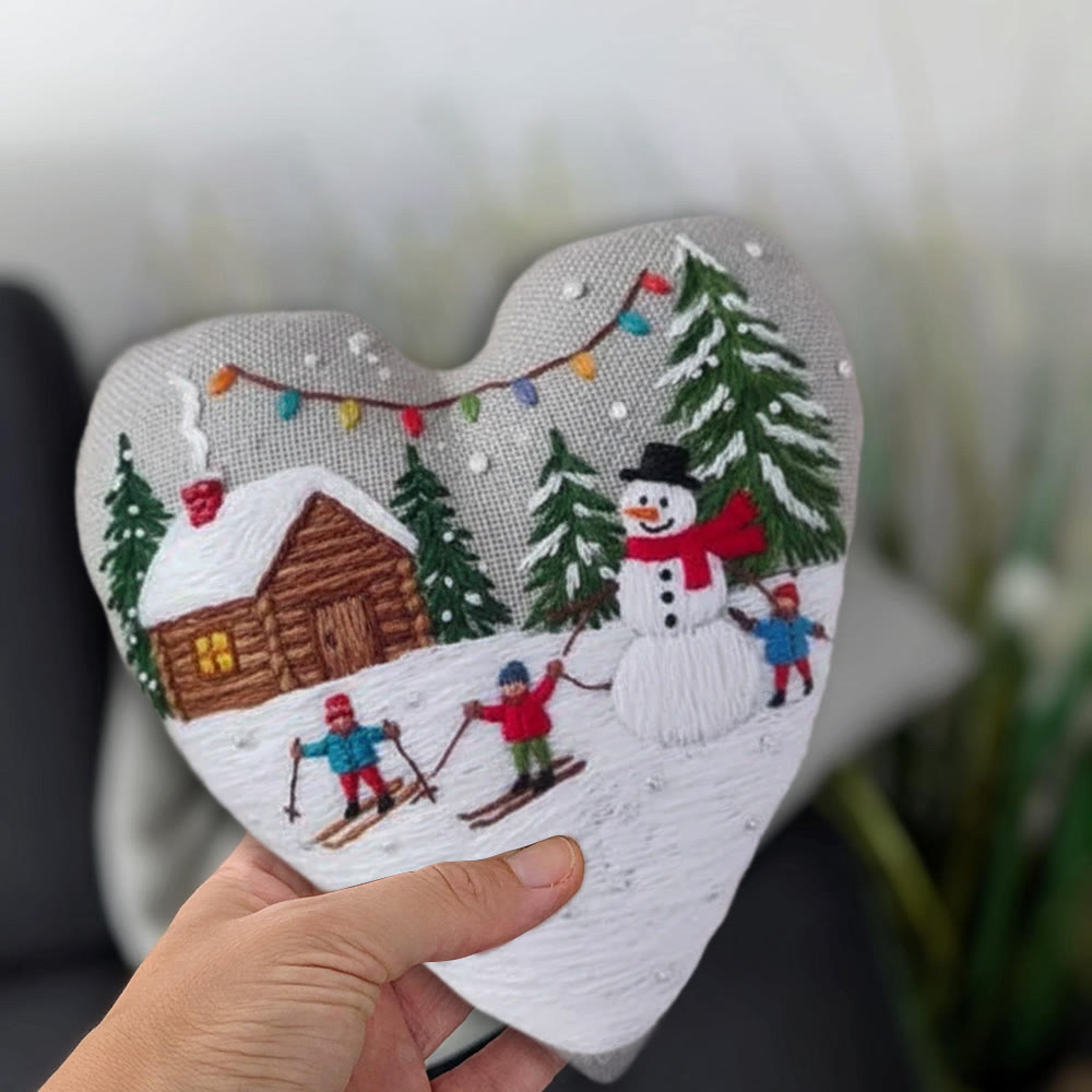 Rubbyoo Heart Embroidery Kit - Winter Snowman | Christmas Handmade Decor | Diy Holiday Gift - image 8