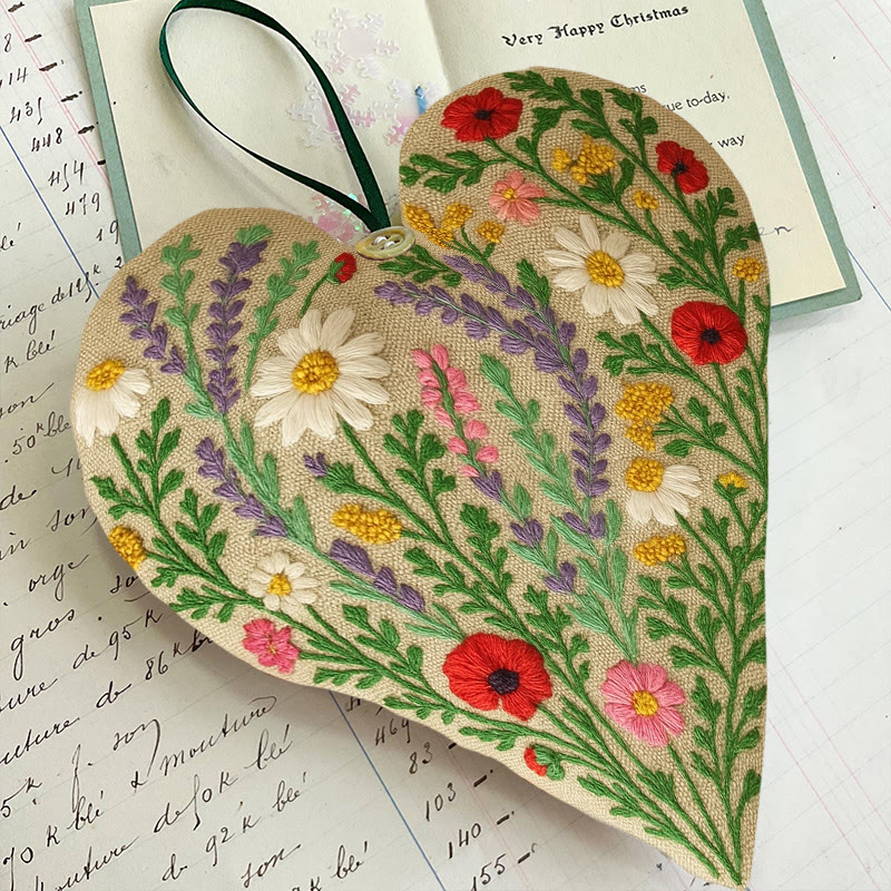 Rubbyoo Heart Embroidery Kit - Colourful Flower | Easy Handmade Floral Art | Perfect For Decoration - image 6