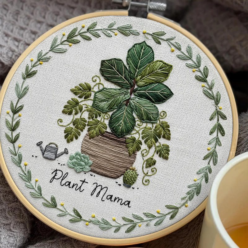 Rubbyoo Embroidery Kit - House Plant | Nice For Wall Decor | Diy Needle Craft  - image 4