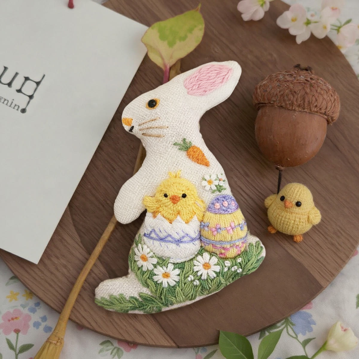 Rubbyoo Rabbit Embroidery Kit - Easter Chick | Perfect Holiday Ornament | Creative Handmade Art - image 8