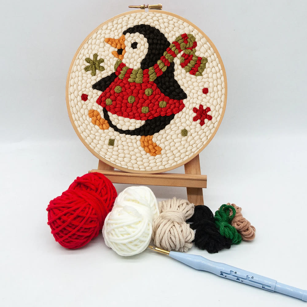  Rotating Penguin Punch Needle Kit - Christmas Wall Hanging Craft | Winter House Ornament  - image 10