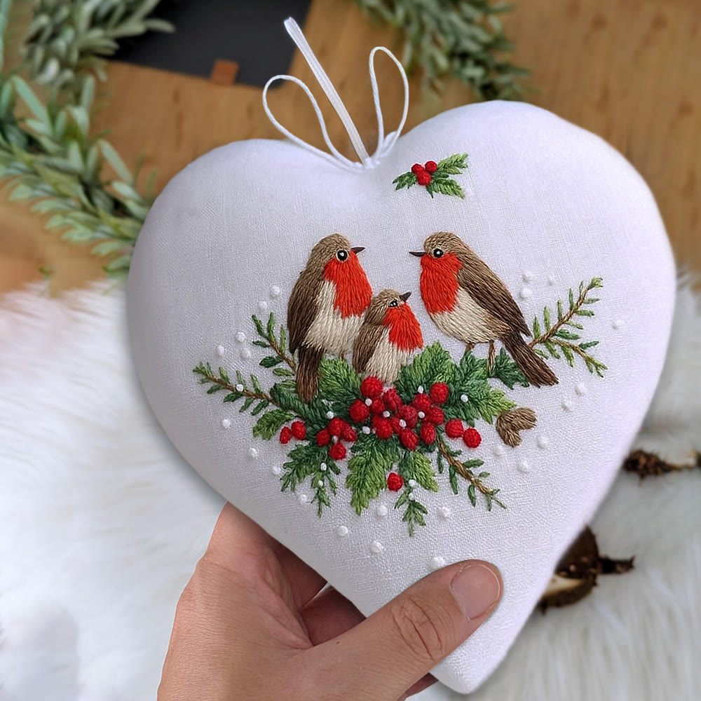 Rubbyoo Heart Embroidery Kit - Bird Family | Christmas Bird Art | Perfect For Bird Lovers - image 7