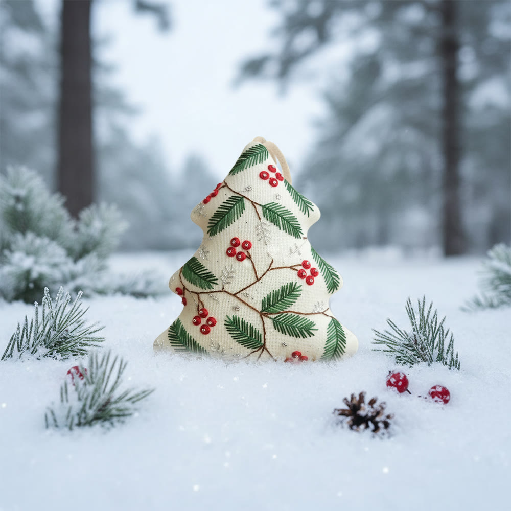 Rubbyoo Tree-shaped Embroidery Kit - Christmas Holly | Holiday Home Decoration | Diy Stitch Craft  - image 10
