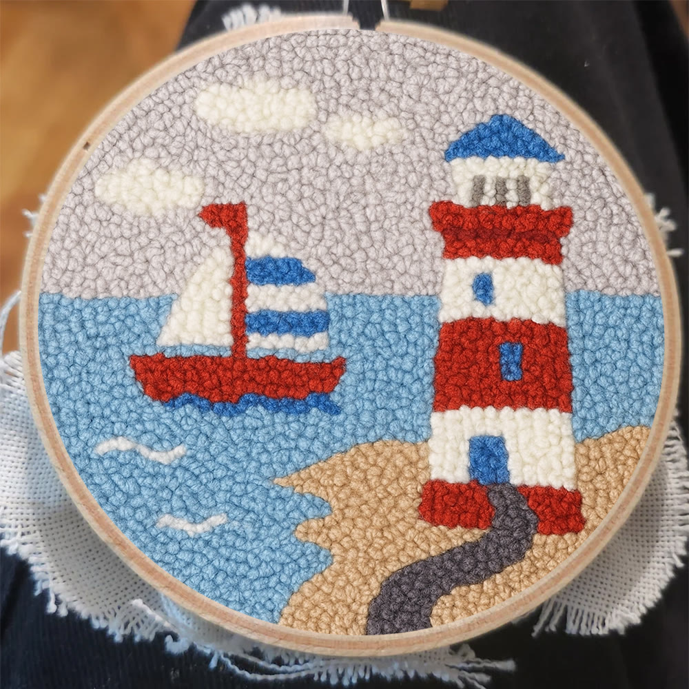 Seaside Lighthouse Punch Needle Kit - Handcrafted Art | Vibrant Handcraft Treasure - image 8