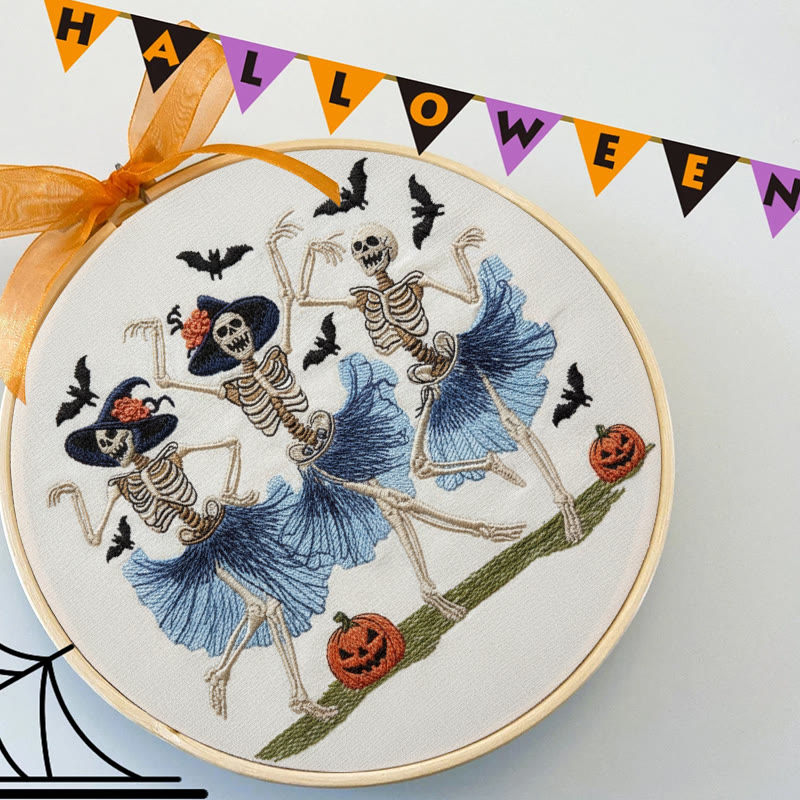 Rubbyoo Embroidery Kit - Ballet Skeleton | Halloween Gothic Handicraft | Diy Hanging Ornament  - image 7