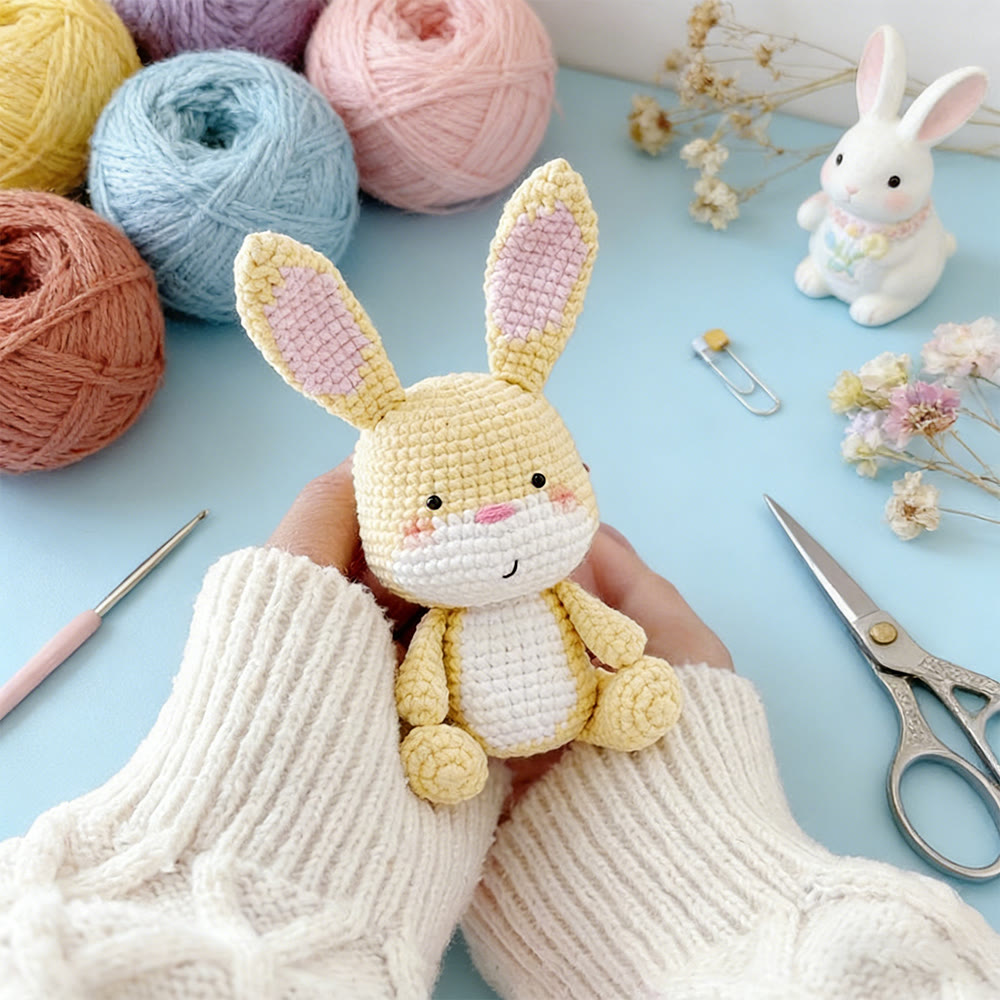 Diy Handmade Lovely Bunny Crochet Kit - Beginners Crochet Kids Toy | Nice Home Ornament - image 3