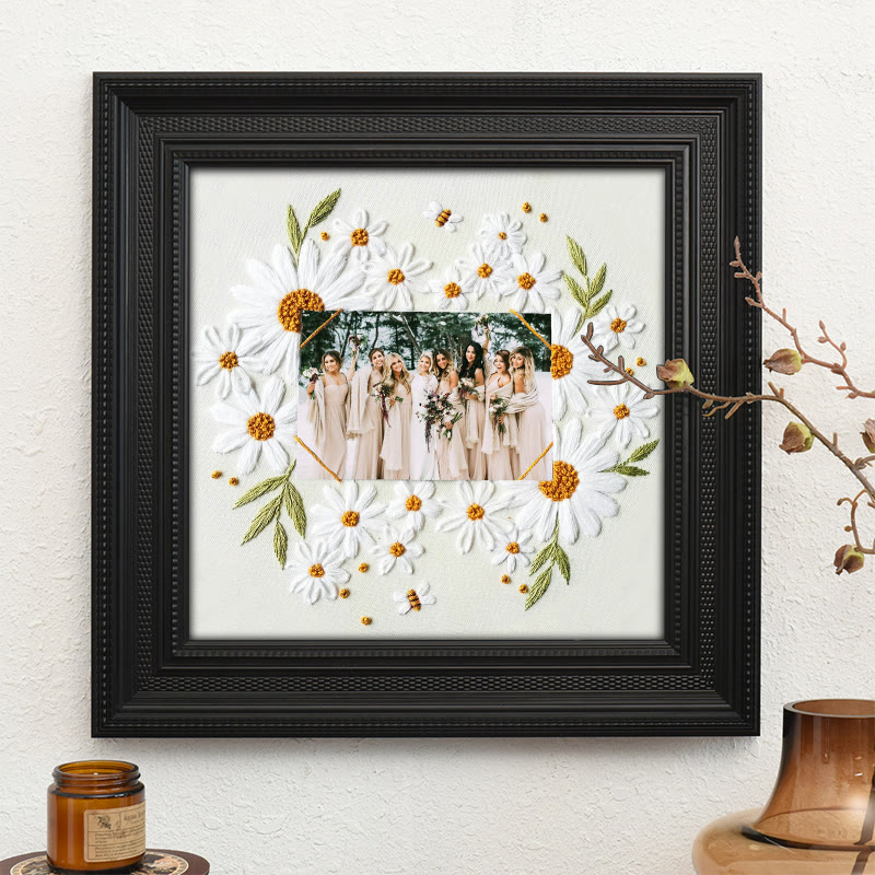 Rubbyoo Embroidery Photo Frame Kit - Attractive Daisy | Diy Floral Handicraft | Unique Art Decor - image 8