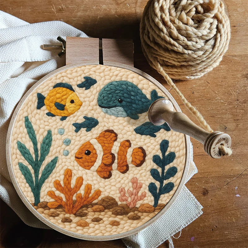 Clownfish Punch Needle Kit - Lovely Animal Craft | Diy Wall Hanging Art - image 7