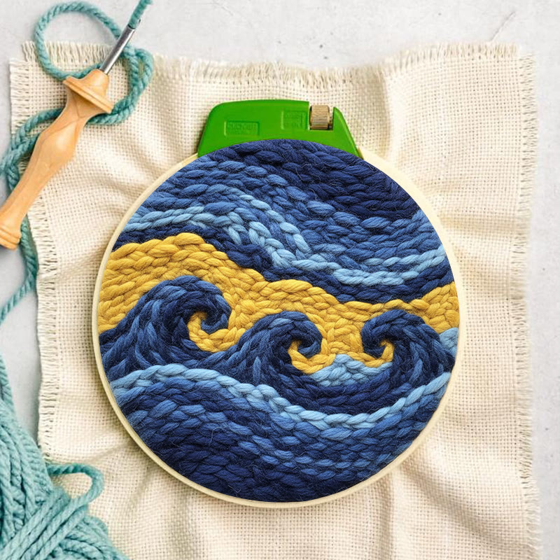 Artistic Swirling Wave Punch Needle Kit – Handcrafted Decor Hanger | Hassle-free Diy Creation - image 3