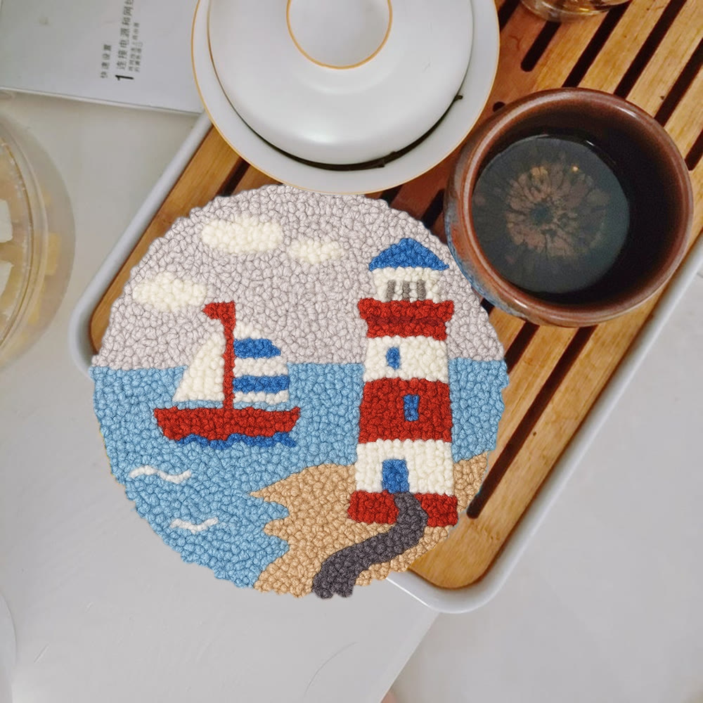 Seaside Lighthouse Punch Needle Kit - Handcrafted Art | Vibrant Handcraft Treasure - image 6