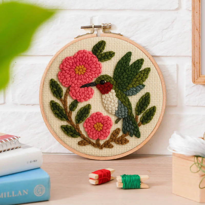 Charming Flower And Bird Punch Needle Kit - Creative Home Ornament | Perfect For Beginners - image 8