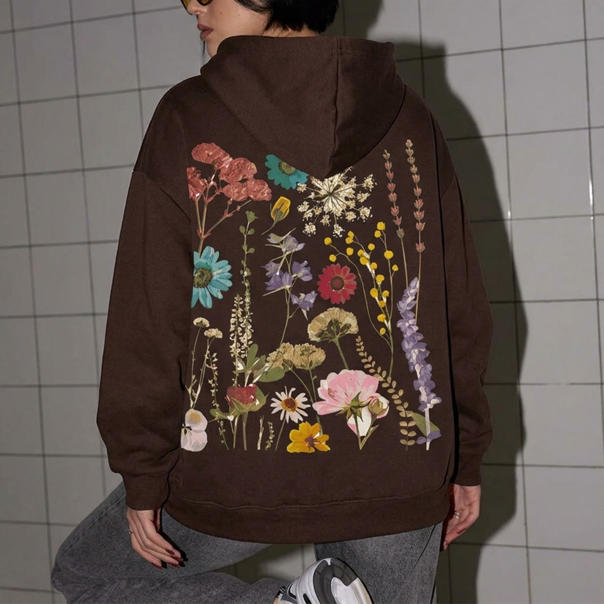 Rubbyoo Colorful Wildflowers Graphic Unisex Hoodie  - image 4