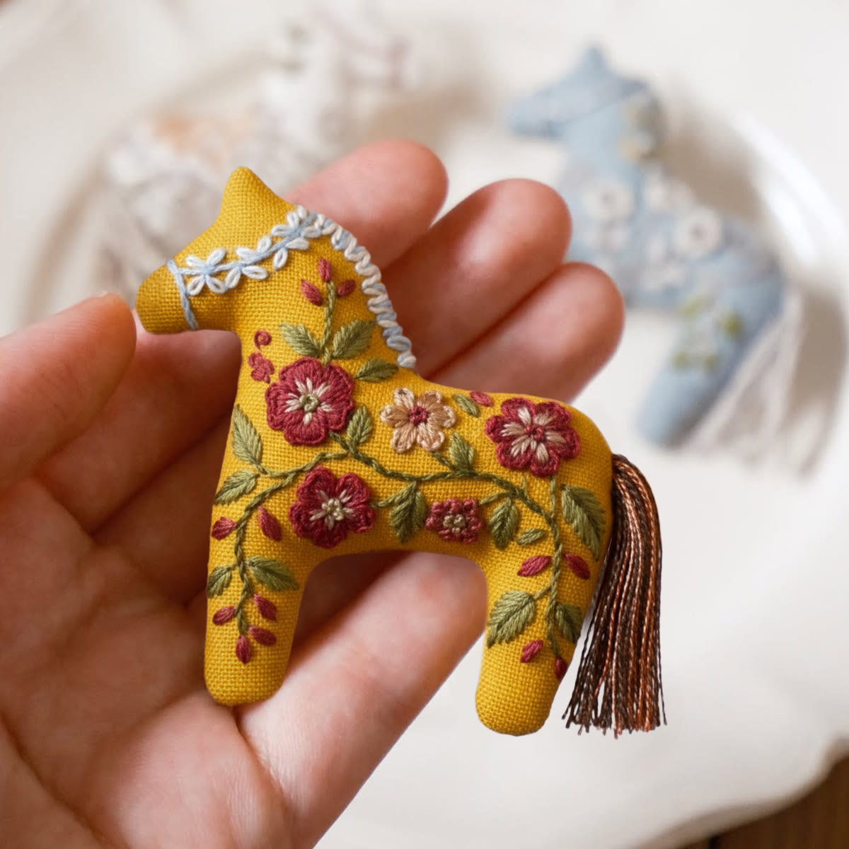 Rubbyoo Horse Embroidery Kit - Wildflowers  | Unique Bag Accessory |  Unique Handmade Gift - image 3