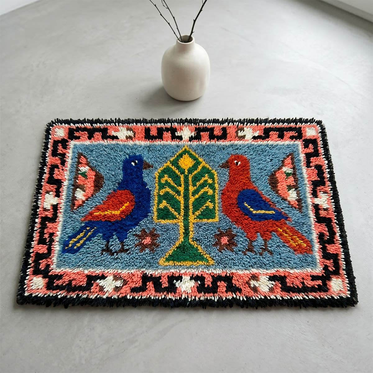 Rubbyoo Latch Hook Rug Kit - Vibrant Bird | Swedish Folk Carpet Art | Unique Hanging Decor - image 6