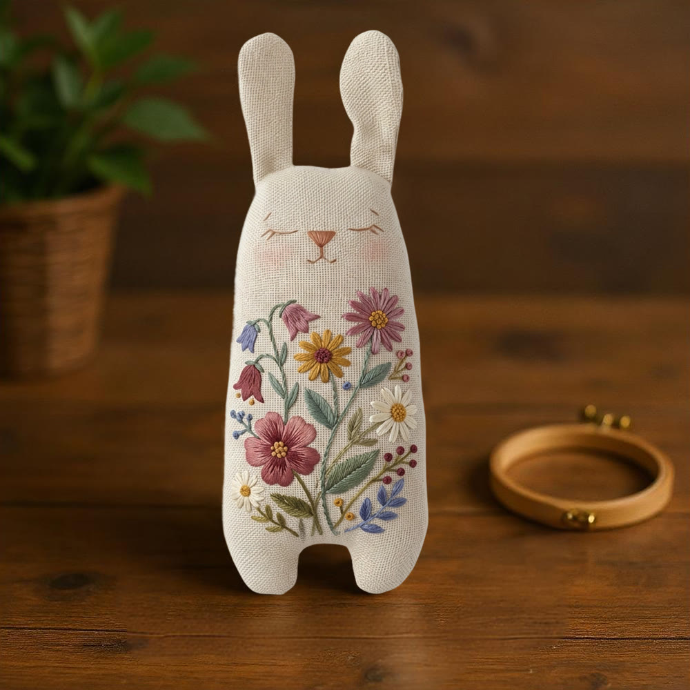Rubbyoo Bunny Toy Embroidery Kit - Little Flower | Easy Sewing Craft | Creative Stuffed Bunny Toy - image 9