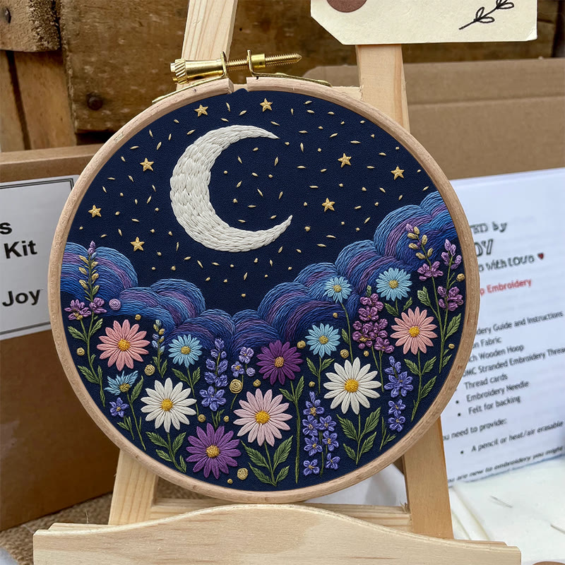 Rubbyoo Embroidery Kit - Shining Starry Sky | Night Hoop Art | Unique Handmade Craft  - image 7