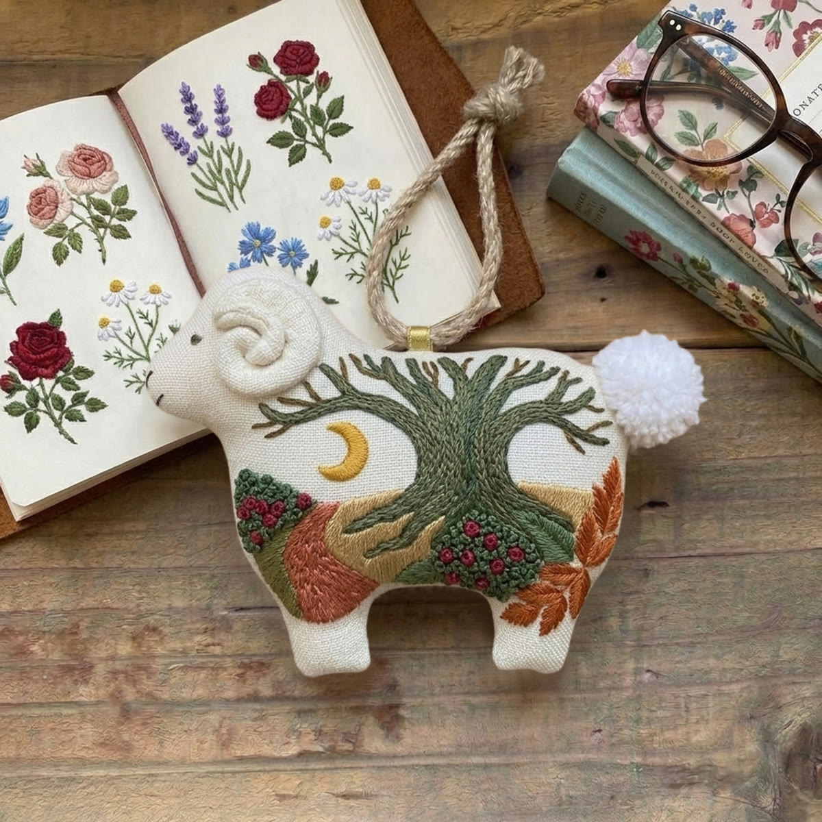 Rubbyoo Lamb-shaped Embroidery Kit - Tree Of Life | Easy Handmade Artwork | Lovely Wall Decoration  - image 3