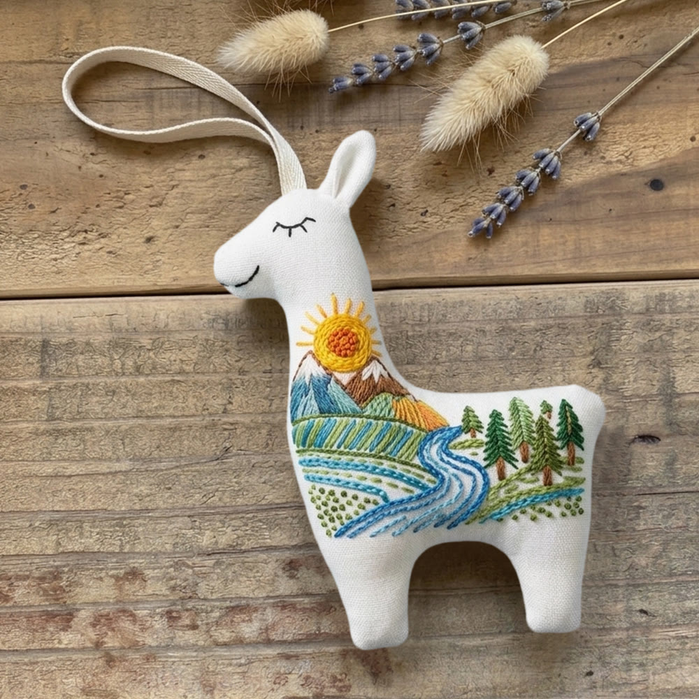 Rubbyoo Llama Embroidery Kit - Forest Soul | Alpaca Handmade Craft | Creative Sewing Art - image 7
