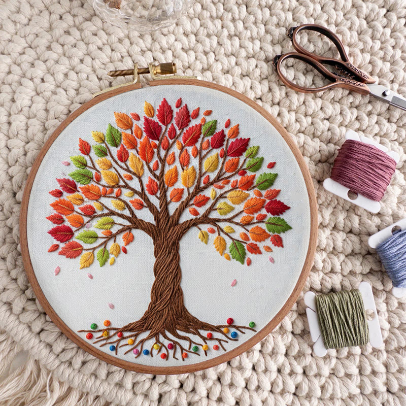 Rubbyoo Embroidery Kit - Vibrant Trees | Beginner Handmade Art | Perfect Home Decor - image 7