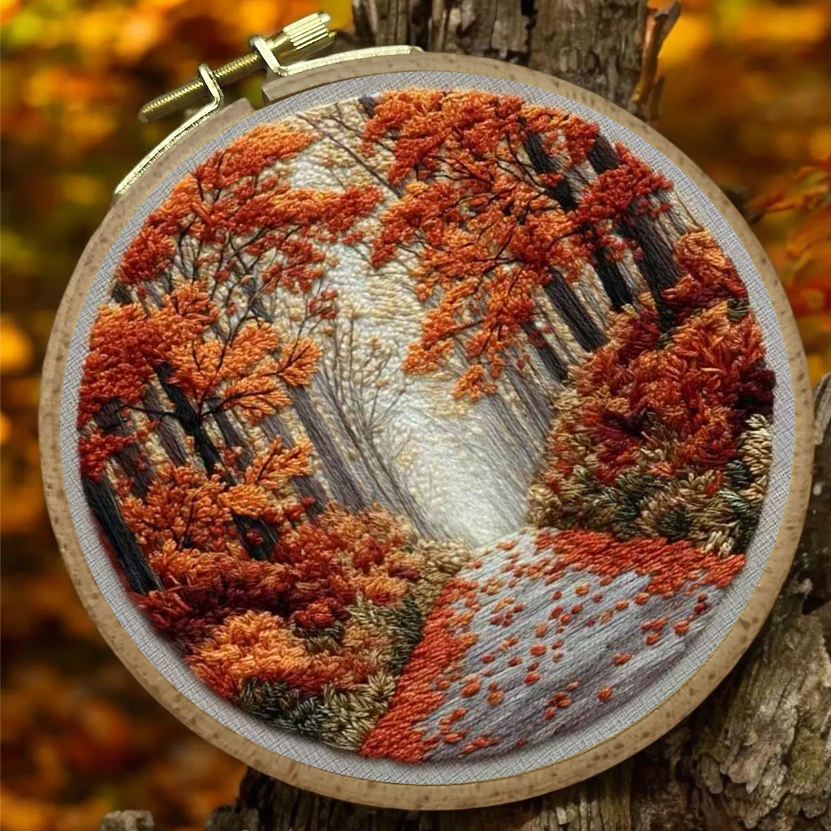 Rubbyoo Embroidery Kit - Autumn Forest Path | Elegant Home Decor Hanging | Beginner-friendly Diy - image 6