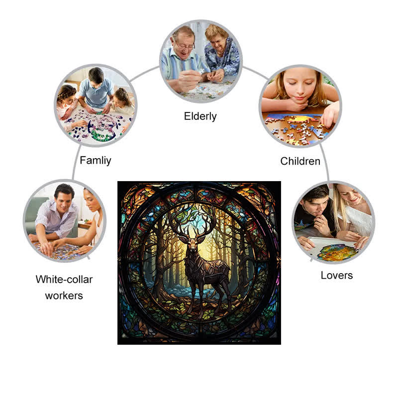 Deer Lost In The Forest- Wooden Jigsaw Puzzle