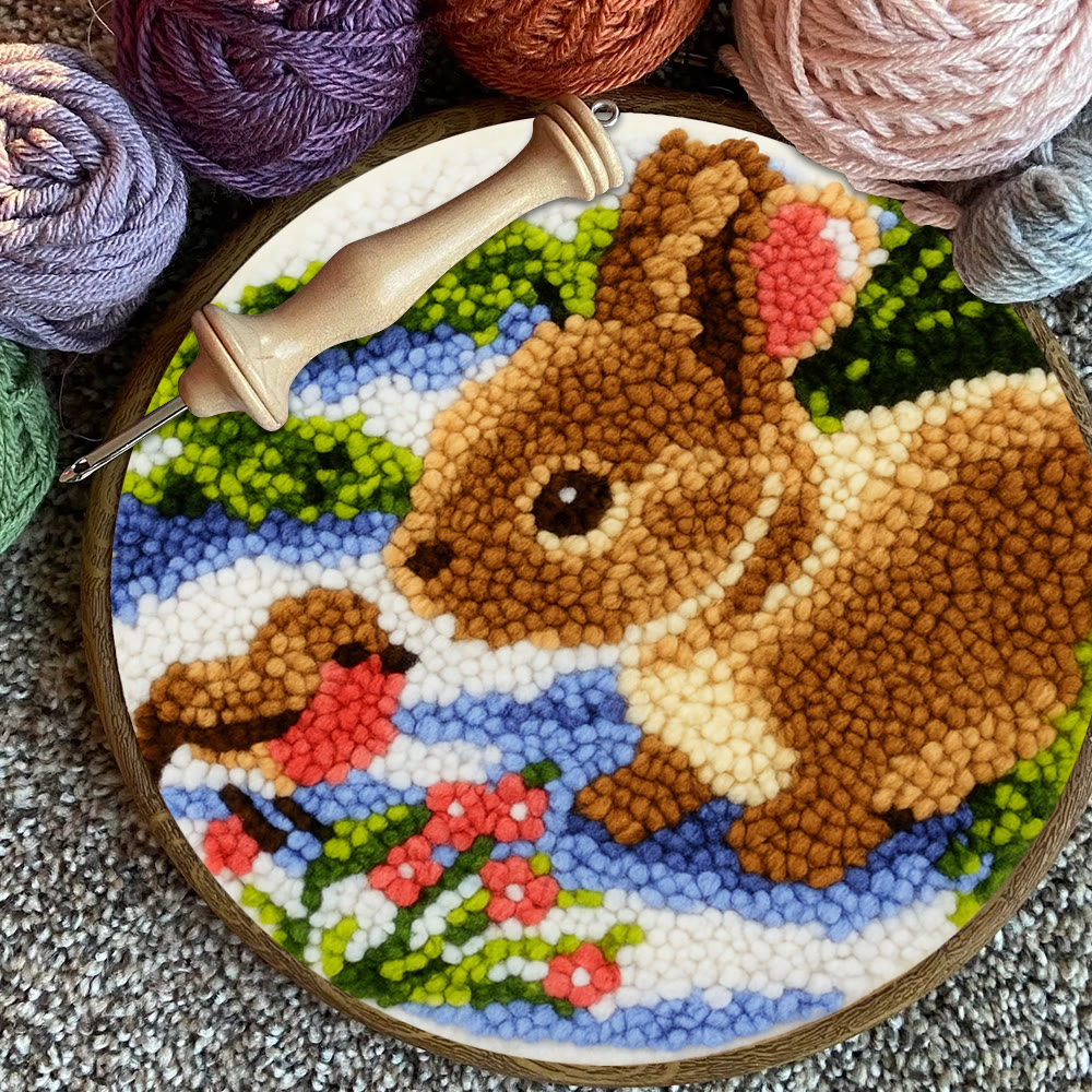 Realistic Bunny Punch Needle Kit – Beginner-friendly Project | Vibrant Handmade Nature Art - image 10