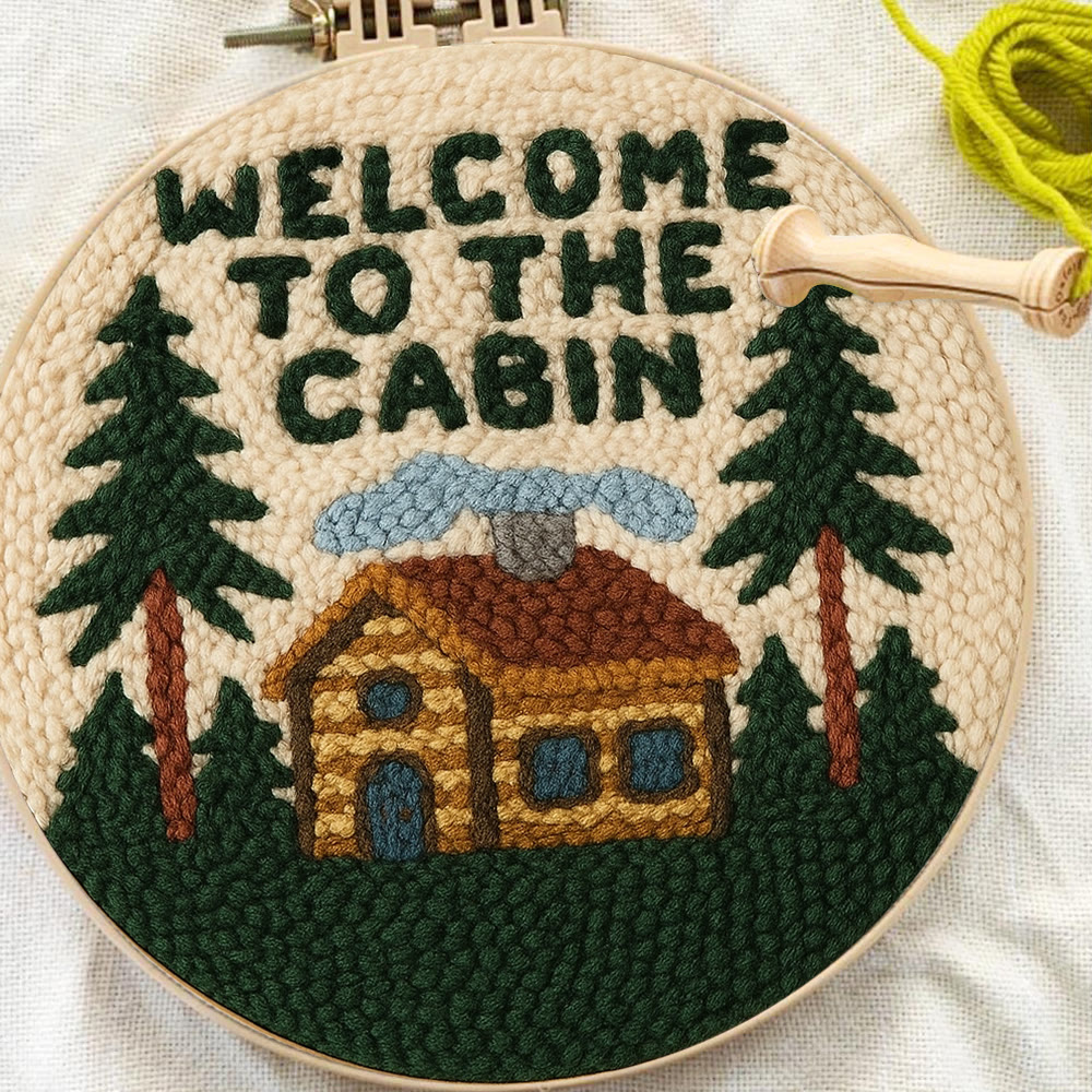 Cabin Welcome Punch Needle Kit - Handcrafted Art | Rustic-themed Home Accent - image 10