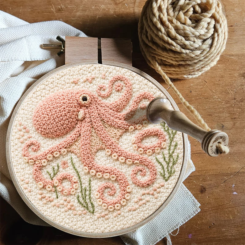 Blush Curly Octopus Punch Needle Kit – Top Gift Pick | Fun-filled Diy Creation - image 8